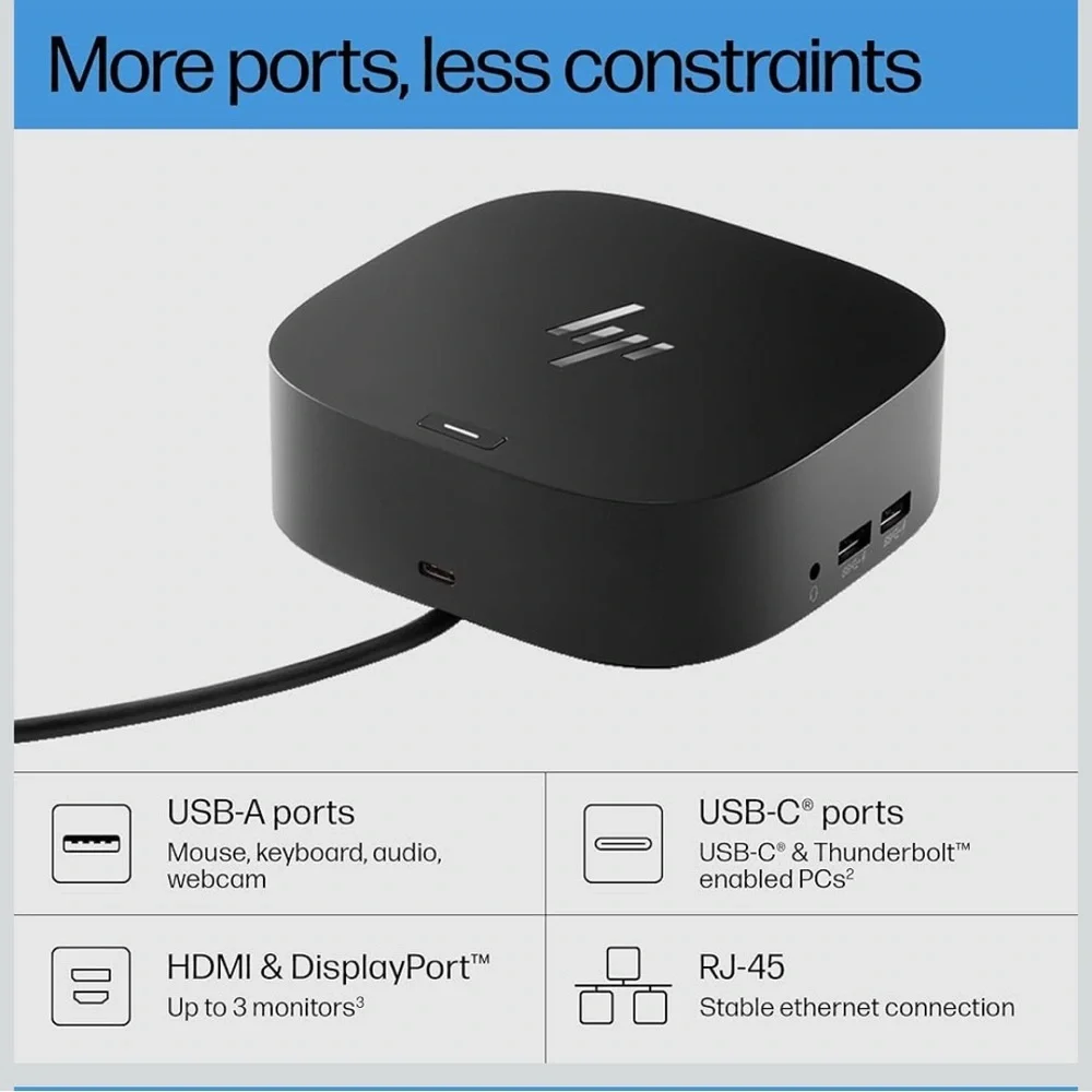 HP USB-C Dock G5-11-in-1 Adapter for Both USB-C and Thunderbolt-Enabled